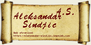 Aleksandar Sinđić vizit kartica
